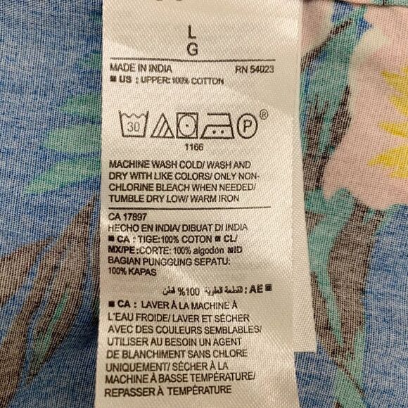 Old Navy Men’s Slim Fit Coupe Blue Hawaiian Short Sleeves Button Down Shirt - Picture 10 of 12